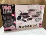 Pink Diamond 12 Pc Ceramic Cookware Set