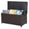 Costway 50 Gallon Patio Rattan Wicker Storage Deck Box Container Wheels W/Liner
