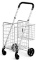 Costway Silver Folding Shopping Cart Basket Rolling Trolley with Adjustable Handle TL35656SL