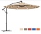 10 Feet Patio Hanging Solar LED Umbrella Sun Shade with Cross Base BEIGE NP11556BE