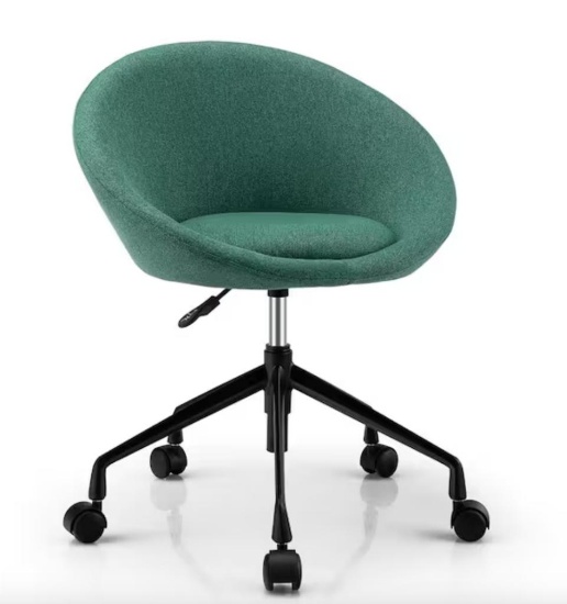 Adjustable Swivel Accent Chair Linen Office Chair JV10357GN