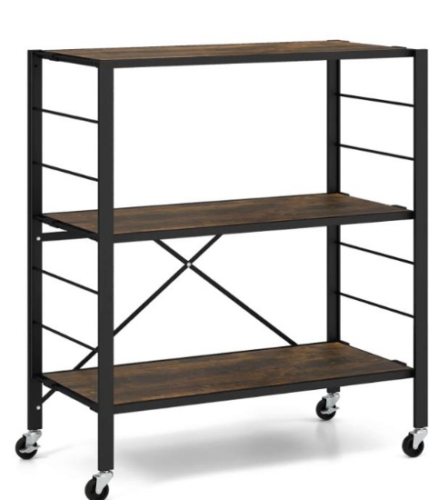 3-Tier Folding Shelving Unit JZ10222DK