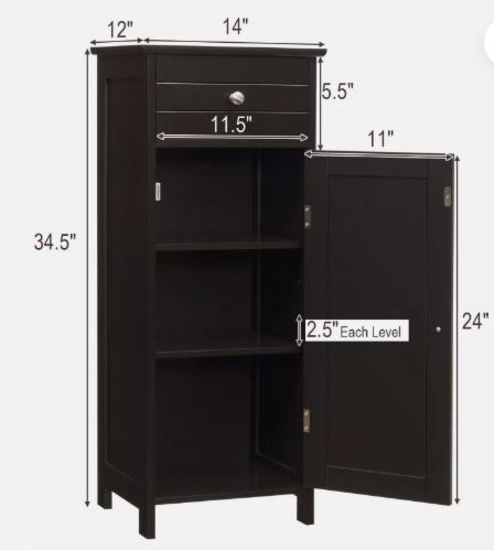 Bathroom Storage Cabinet Organizer HW66372CF