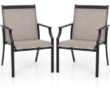 Giantex Patio Chairs Set of 2, All Weather Resistant Outdoor Chairs NP11360CF-2
