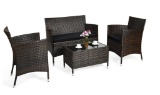 Costway 4PCS Rattan Patio Furniture Set HW67772BK