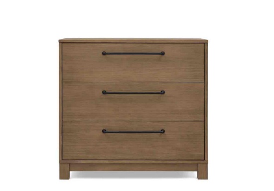 Simmons Kids Rustic 3 Drawer Dresser with Interlocking Drawers