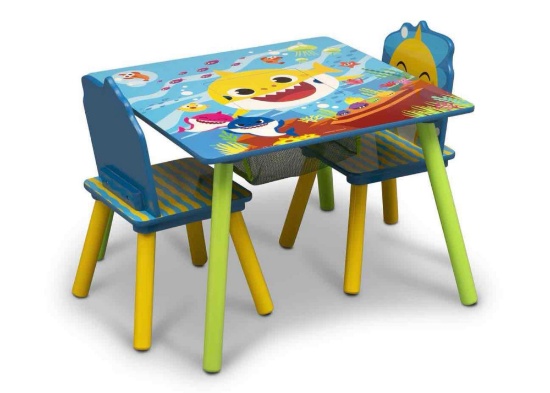 Delta Children Baby Shark Kids Table and Chair Set With Storage