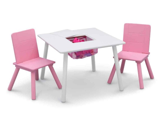 Delta Children Kids Table and Chair Set with Storage (2 Chairs Included)