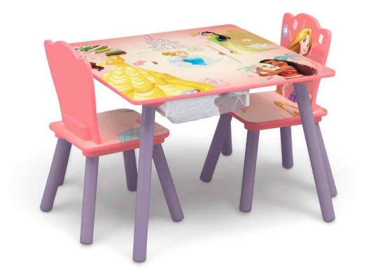Delta Children Princess Table and Chair Set with Storage