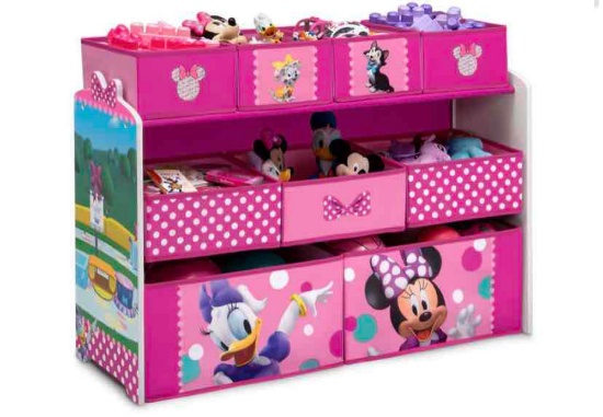 Minnie Mouse Deluxe 9 Bin Design and Store Toy Organizer