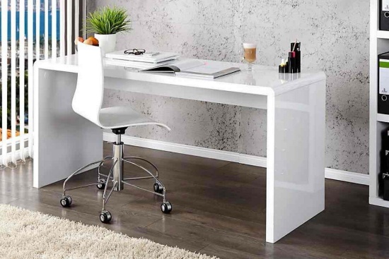 Enzo White High Gloss Computer Office Desk