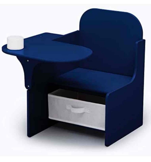 Greenguard Chair Desk with Storage Bin - Navy