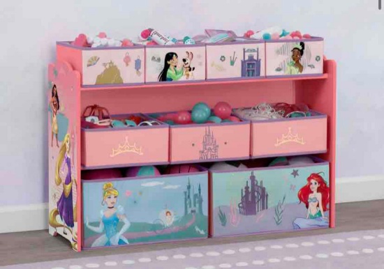 Delta Children Princess Deluxe 9 Bin Design and Store Toy Organizer