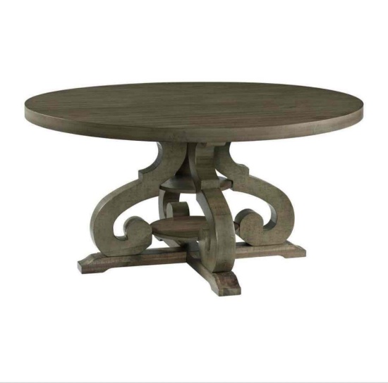 Stone Round Dining Table in Grey