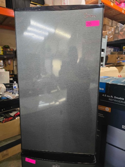 Midea Compact Refrigerator 2-Door 4.5 Cu Ft Black And Silver MRM45D3ASL