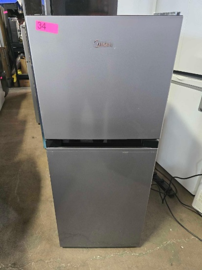 Midea Compact Refrigerator 2-Door 4.5 Cu Ft Black And Silver MRM45D3ASL