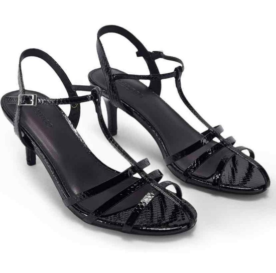 Coutgo Womens Kitten Heeled Sandals Ankle Buckle T-Strap Heels Gladiator Dress Shoes Size 6