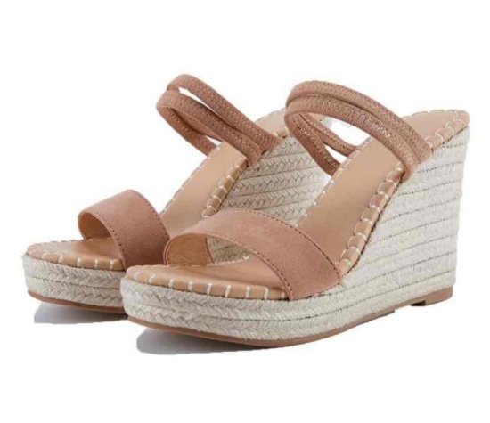 Women's Ankle Strap Wedge Sandal Open Toe Strappy Sandals Espadrille Platform Shoes Pink Size 9