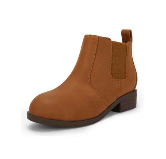 Coutgo Unisex-Child Kids Chelsea Ankle Boots Chunky Low Heel Elastic Slip On Cute Dress Booties