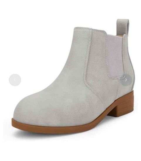 Coutgo Unisex-Child Kids Chelsea Ankle Boots Chunky Low Heel Elastic Slip On Cute Dress Booties