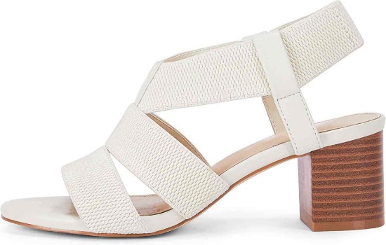 Women's Chunky Block Heeled Sandals Slip On Elastic Ankle Strap Open Toe Dressy Pumps Casual Comfort
