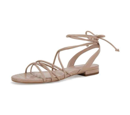 Ermonn Women's Lace-up Flat Sandals Strappy Open Toe Slingback CrissCross Casual Summer Slides Size