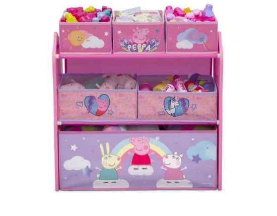 Delta Children Peppa Pig 6 Bin Design and Store Toy Organizer
