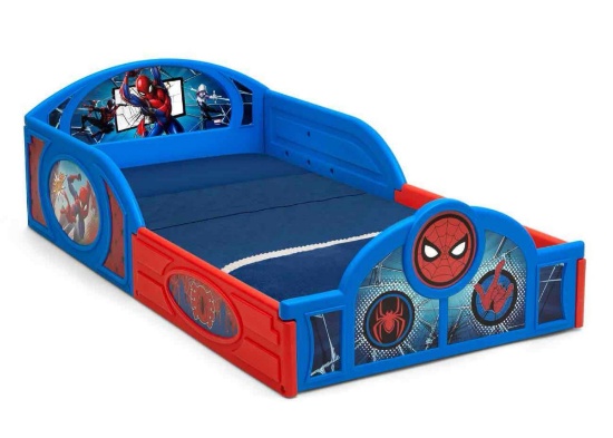 Delta Children Spider-Man Sleep and Play Toddler Bed with Built-In Guardrails