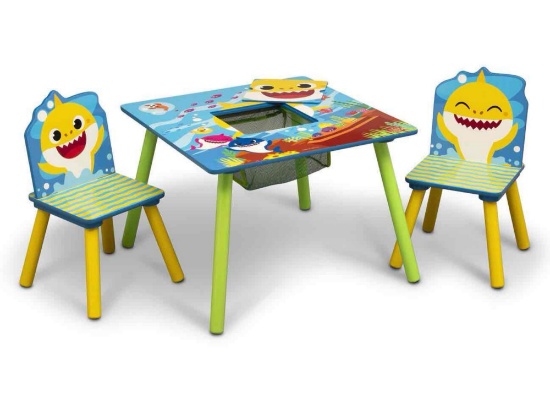 Delta Children Baby Shark Kids Table and Chair Set With Storage