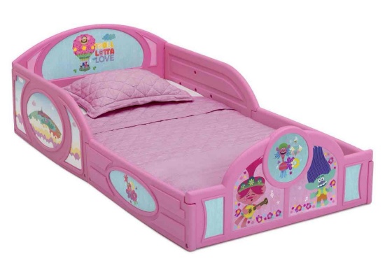 Delta Children Trolls World Tour Plastic Sleep and Play Toddler Bed