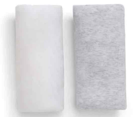 Delta Children Fitted Crib Sheets - 2 Pack, White & Heather