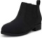 Coutgo Unisex-Child Kids Chelsea Ankle Boots Chunky Low Heel Elastic Slip On (4 Y)