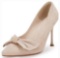 NewCoutgo Womens Pumps Pointed Toe Bowknot Slip On Size 7