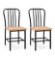 2 Pcs Armless Kitchen Dining Chair Set & Ergonomic Seat Spindle Back Metal Frame