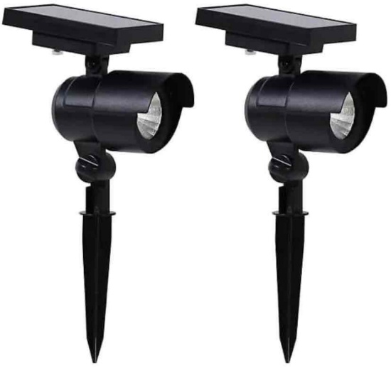 Member's Mark 2-PACK MATTE BLACK LED Solar Spot Lights