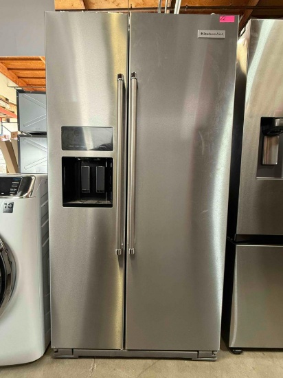 KitchenAid - 22.6 Cu. Ft. Side-by-Side Counter-Depth Refrigerator - Stainless Steel