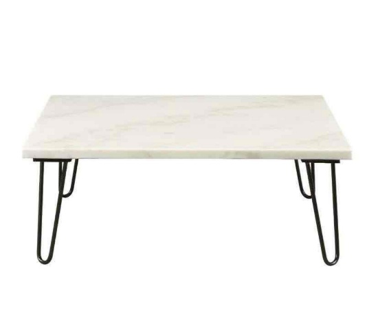 ACME Telestis Coffee Table in White Marble & Black