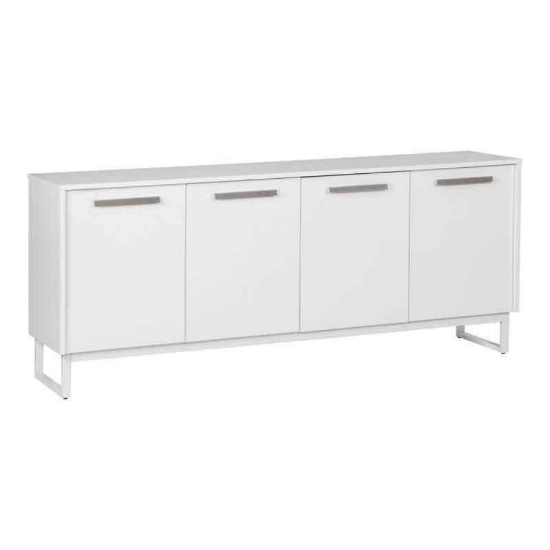 AGHDECO Baroda 4-Shelf Contemporary Particle Board/Wood Credenza in White