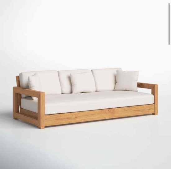 Melrose 76.55'' Teak Outdoor Patio Sofa