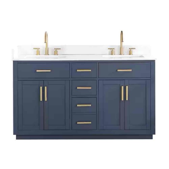 Gavino 60 in. W x 22 in. D x 34 in. H Bath Vanity in Royal Blue