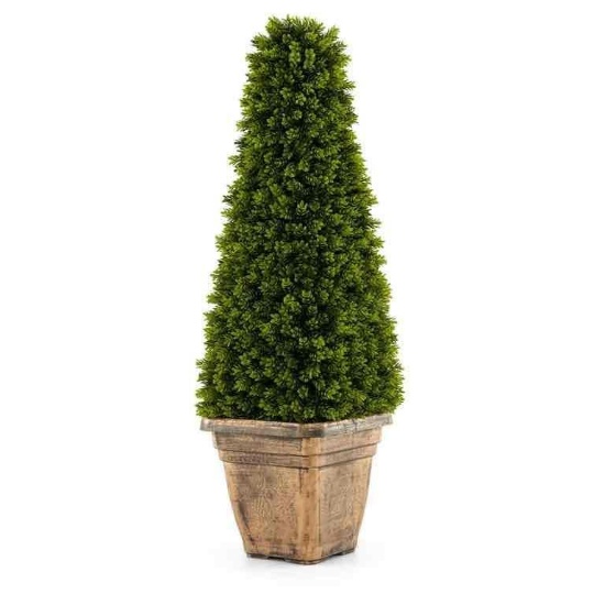 3 FT Artificial Boxwood Topiary Tree Potted Fake Tree Indoor & Outdoor Faux Tree
