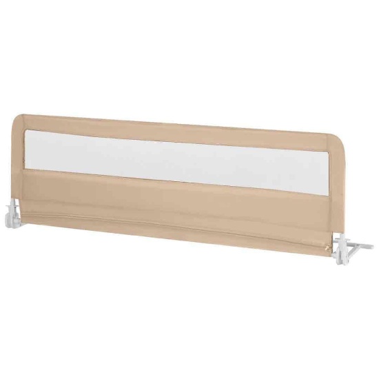 Foldable Toddler Bed Rail Swing Down Crib Guardrail Mesh Baby Bedrail Beige