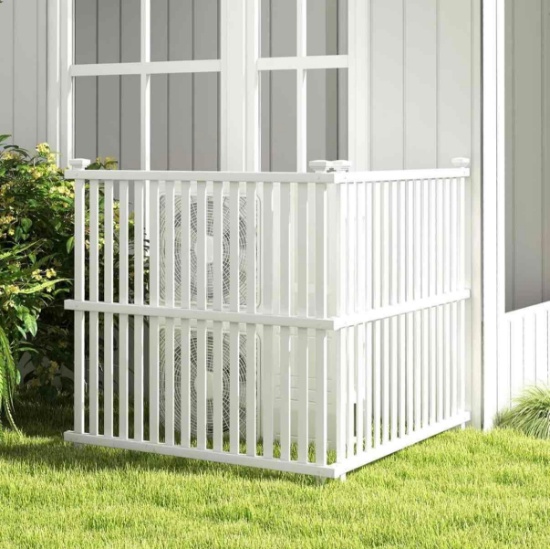 Air Conditioner Fence 2 Panels - 45''W x 45''H Outdoor Fence Privacy Screen with Metal Stakes