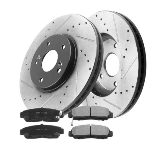 Front Brake Rotors & Brake Pad Kit 300mm Drilled & Slotted Design Fits for Acura TSX, Acura TL,