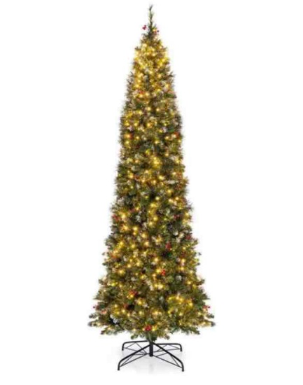 Costway 9-ft Pre-Lit Christmas Tree with 500 Lights