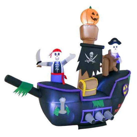 7FT Long Halloween Inflatable Pirate Ship