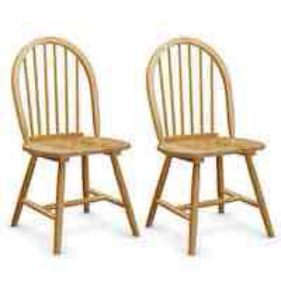 Set of 2 Vintage Windsor Dining Side Chair Wood