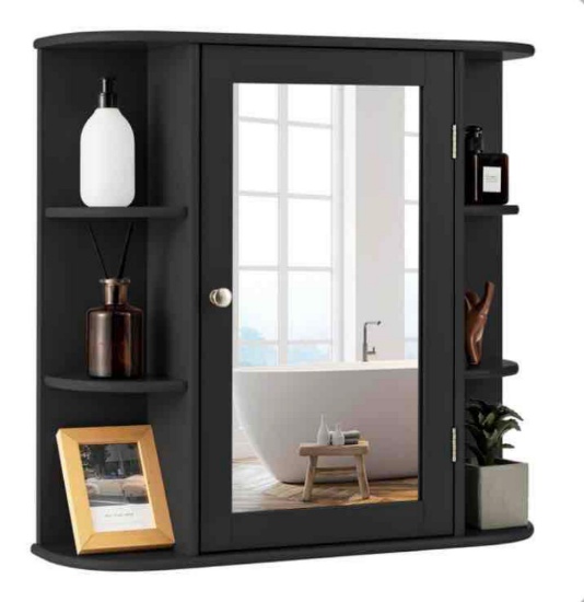 Giantex Medicine Cabinet, Mirror Bathroom Cabinet with Single Door