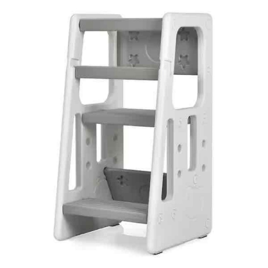 Costway Kids Kitchen Step Stool Gray