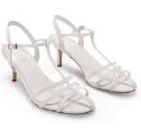 Coutgo Womens Kitten Heeled Sandals T-strap Heels (Size 7)